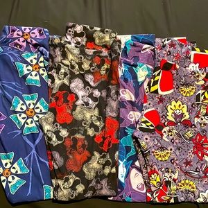 Disney -4 pairs one size LulaRoe leggings